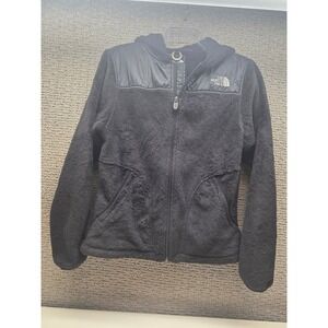 The North Face Womens Osito Hooded Fleece Jacket Black Full Zip Small S/P